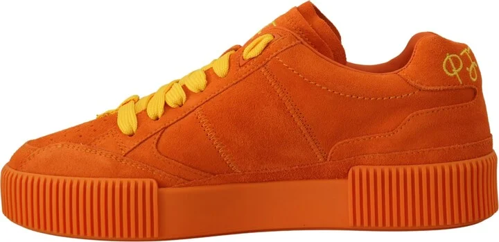 Orange Leather P.j. Tucker Sneakers Women's Shoes - Image 5