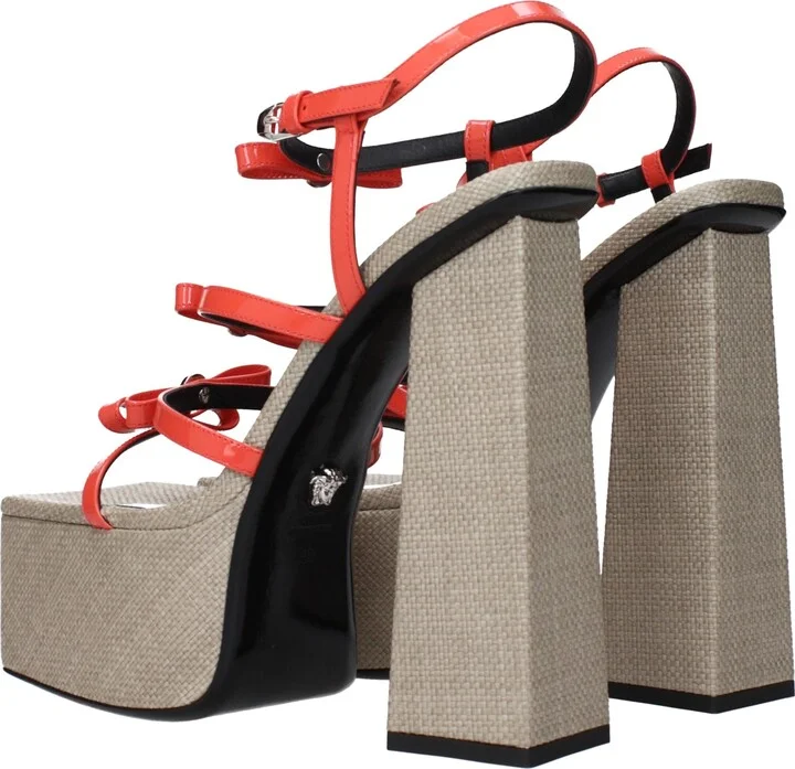Orange Leather Women's Platforms - Image 4