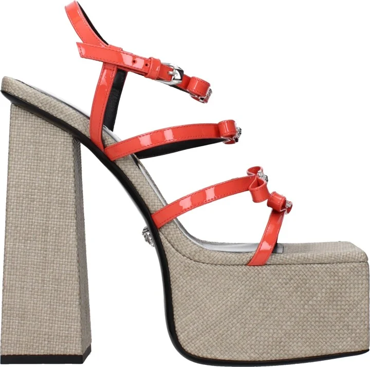Orange Leather Women's Platforms