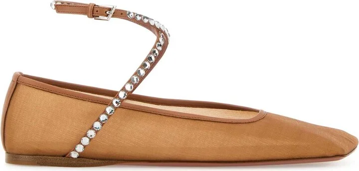 Orange Mesh Ane Ballerinas