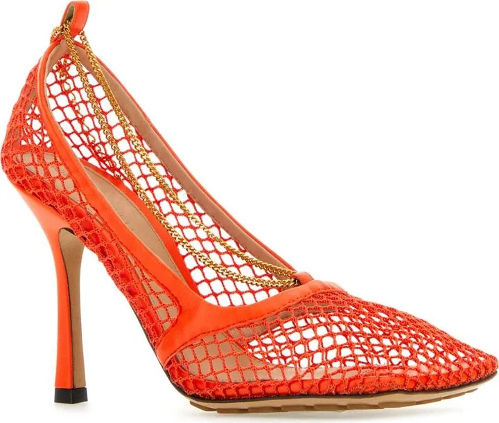 Orange Mesh Stretch Pumps - Image 2