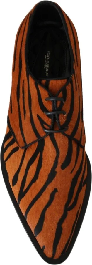 Orange Pony Hair Formal Dress Broque Women's Shoes - Image 3