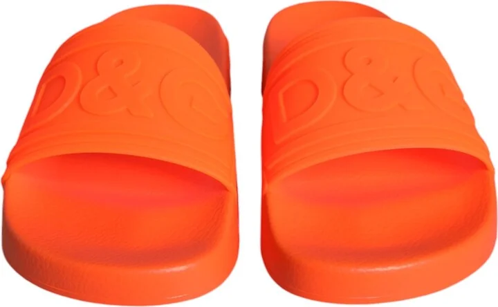 Orange Rubber Slides Sandals Beachwear Women's Shoes - Image 2