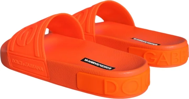 Orange Rubber Slides Sandals Beachwear Women's Shoes - Image 4