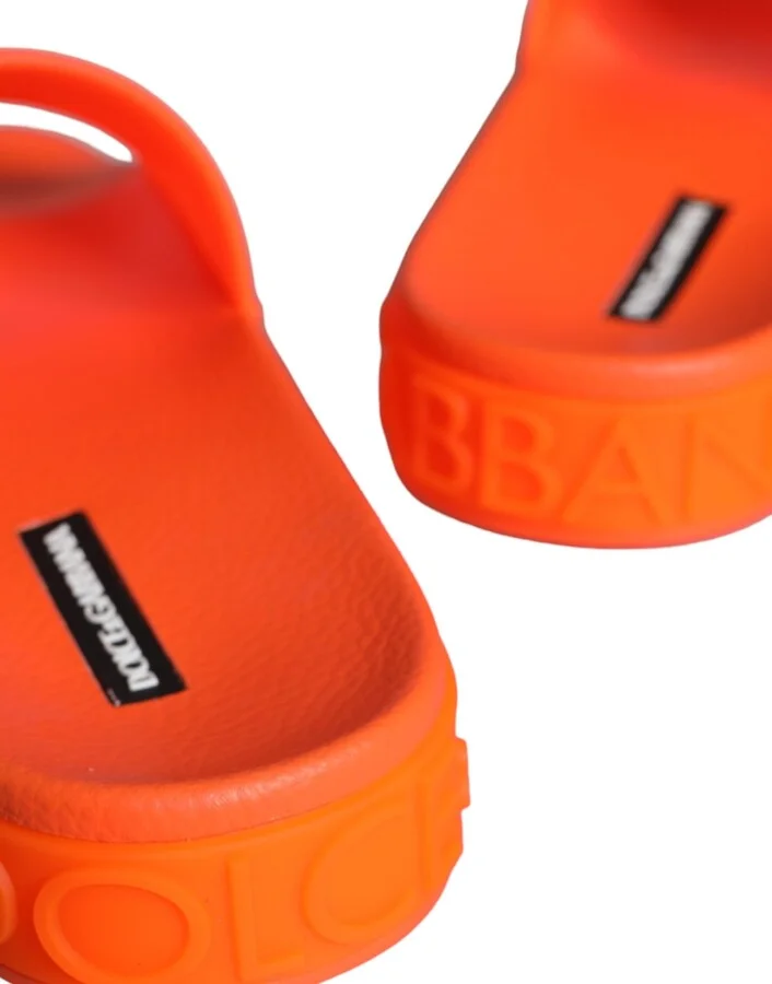 Orange Rubber Slides Sandals Beachwear Women's Shoes - Image 6
