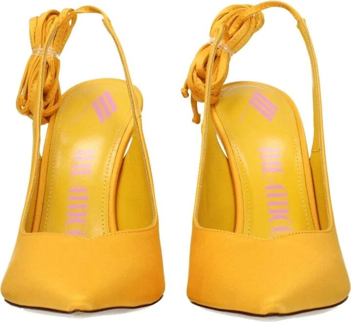 Orange Satin High Heel Women's Pumps - Image 3