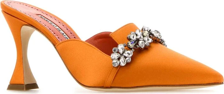 Orange Satin Permu Mules - Image 2