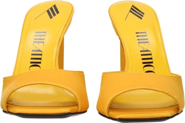 Orange Satin Stiletto Heels Women's Sandals - Image 3