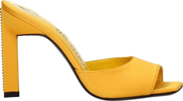 Orange Satin Stiletto Heels Women's Sandals
