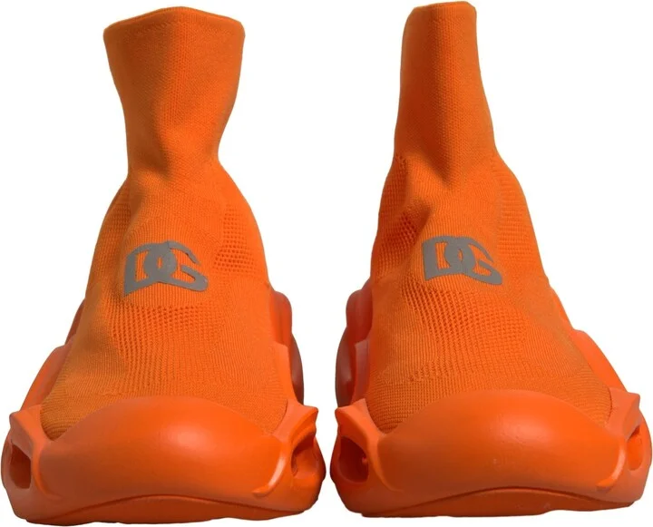 Orange Slip On Wave Socks Men Sneakers Men's Shoes (Pre-Owned) - Image 2