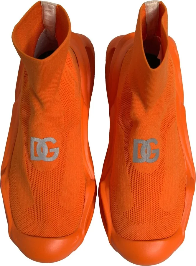 Orange Slip On Wave Socks Men Sneakers Men's Shoes (Pre-Owned) - Image 3