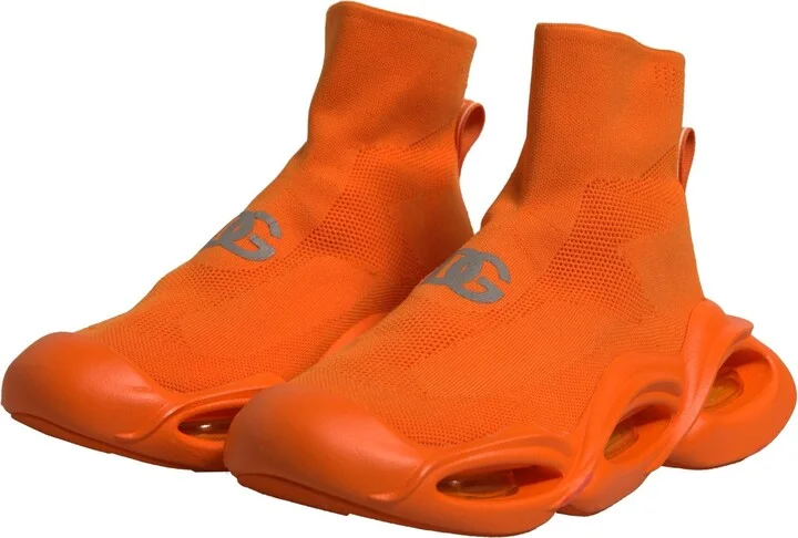 Orange Slip On Wave Socks Men Sneakers Men's Shoes (Pre-Owned) - Image 4