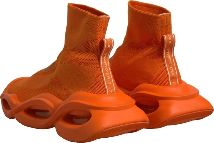 Orange Slip On Wave Socks Men Sneakers Men's Shoes (Pre-Owned) - Image 5