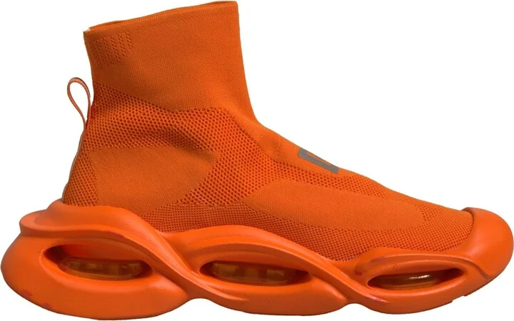 Orange Slip On Wave Socks Men Sneakers Men's Shoes (Pre-Owned)