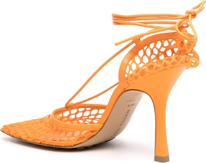 Orange Stretch 90 Mesh Pumps - Image 3