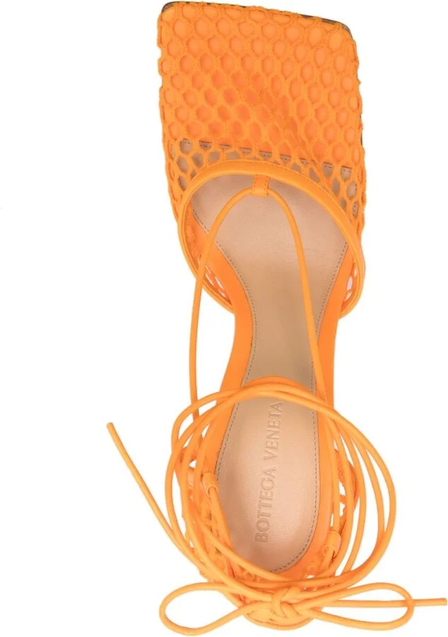 Orange Stretch 90 Mesh Pumps - Image 4