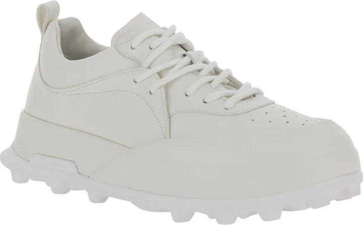 'orb' White Low Top Sneakers With Cleated Sole In Leather Man - Image 2