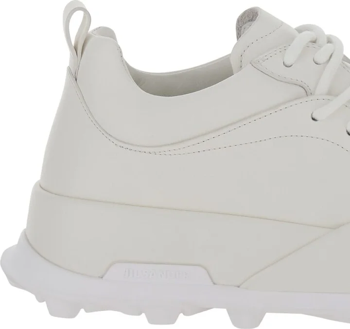 'orb' White Low Top Sneakers With Cleated Sole In Leather Man - Image 4