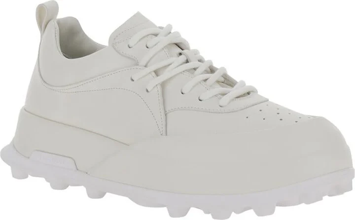 'Orb' White Low Top Sneakers With Cleated Sole In Leather Man - Image 2