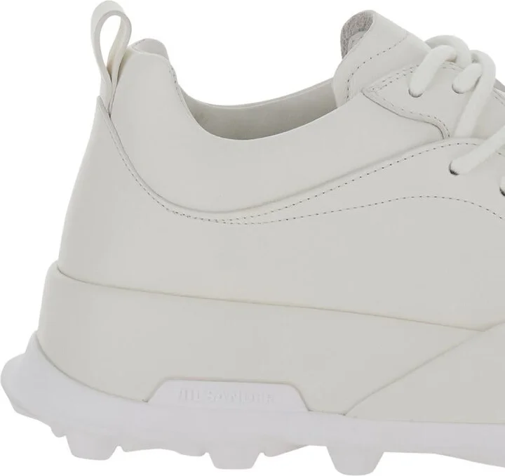 'Orb' White Low Top Sneakers With Cleated Sole In Leather Man - Image 4
