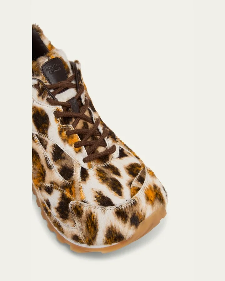 Orbit Jaguar-Print Calf Hair Fashion Sneakers - Image 3