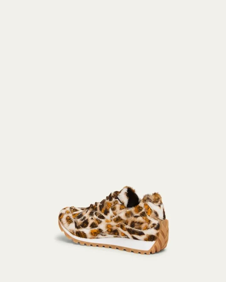 Orbit Jaguar-Print Calf Hair Fashion Sneakers - Image 4