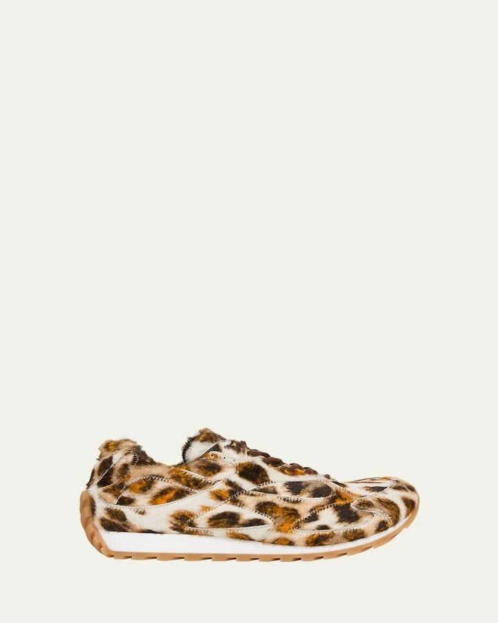 Orbit Jaguar-Print Calf Hair Fashion Sneakers