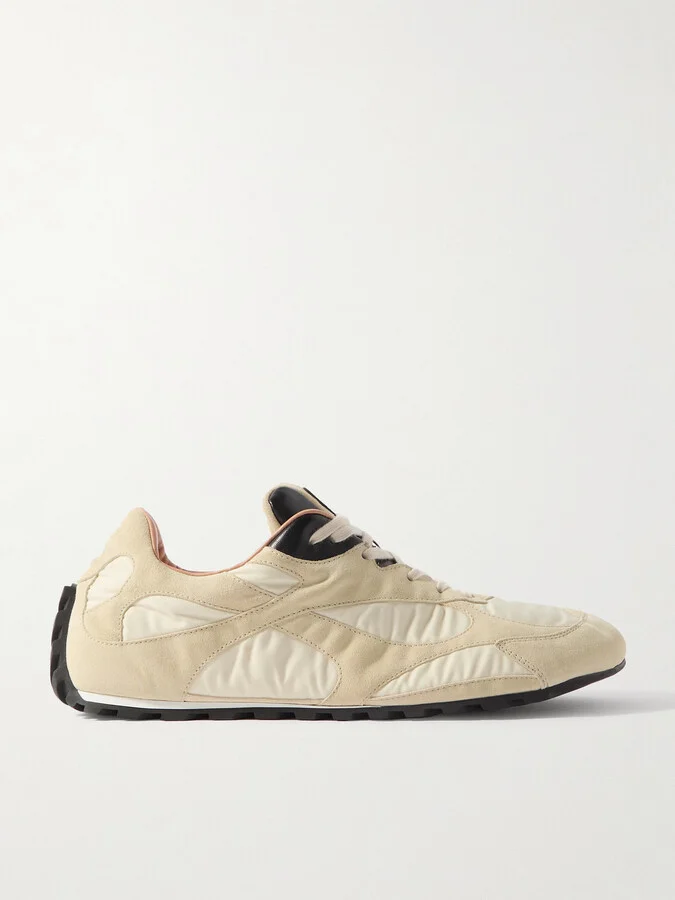 Orbit Leather and Shell-Trimmed Suede Sneakers