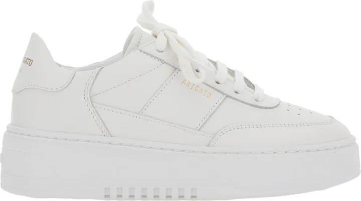 'orbit Vintage' White Sneakers With Side And Rear Logo Lettering In Leather Woman