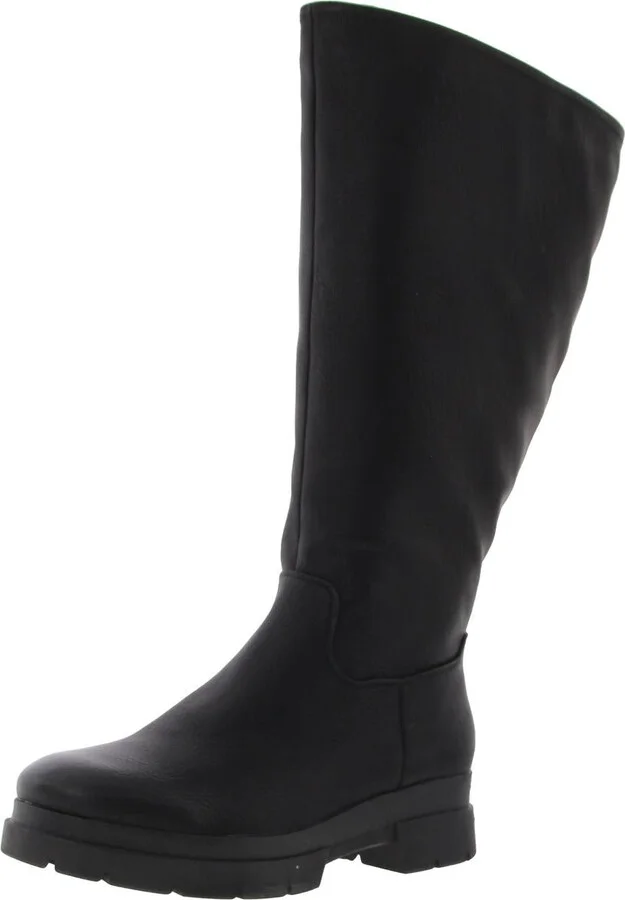 ORCHIDXWC Womens Extra Wide Calf Manmade Mid-Calf Boots