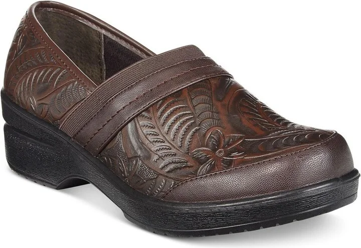Origin Womens Faux Leather Embossed Clogs