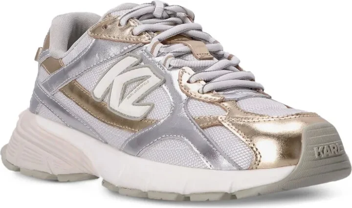 Orion metallic-effect panelled low-top sneakers - Image 2
