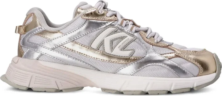 Orion metallic-effect panelled low-top sneakers
