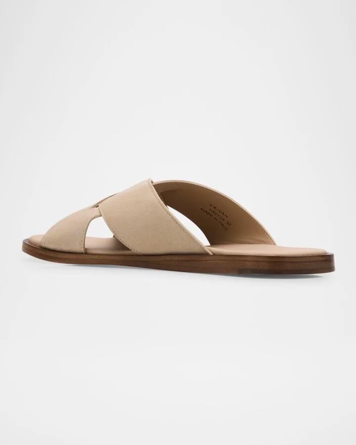 Oriyah Suede Crisscross Flat Sandals - Image 2