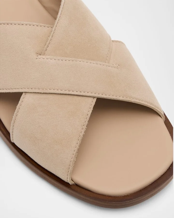 Oriyah Suede Crisscross Flat Sandals - Image 3