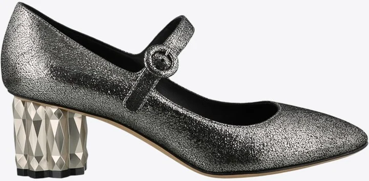 Ortensia 55 Metallic Leather Mary-Jane Pumps