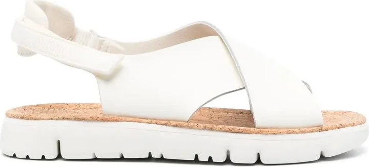 Oruga crossover-strap leather sandals