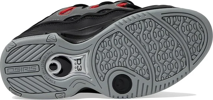 Osiris D3 2001 Men's Skate Shoes Black/Light Grey/Red : 7 D - Medium, Textile - Image 3