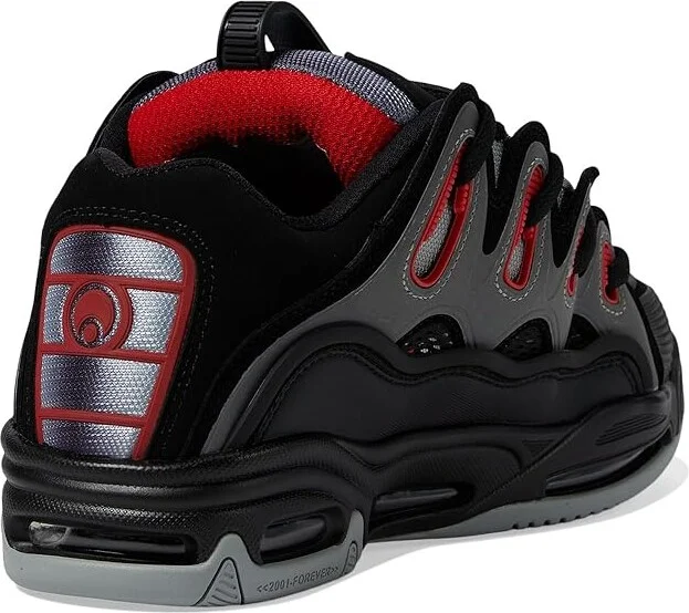 Osiris D3 2001 Men's Skate Shoes Black/Light Grey/Red : 7 D - Medium, Textile - Image 4