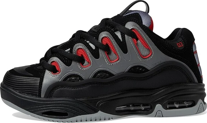 Osiris D3 2001 Men's Skate Shoes Black/Light Grey/Red : 7 D - Medium, Textile - Image 6