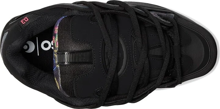 Osiris D3 2001 Men's Skate Shoes Black/Pink/Holo : 5 D - Medium, Textile - Image 2