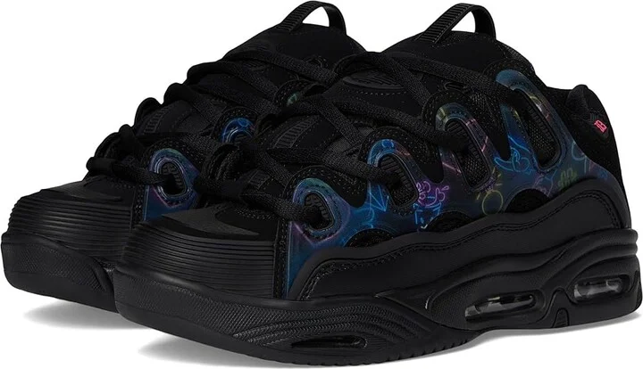 Osiris D3 2001 Men's Skate Shoes Black/Pink/Holo : 5 D - Medium, Textile
