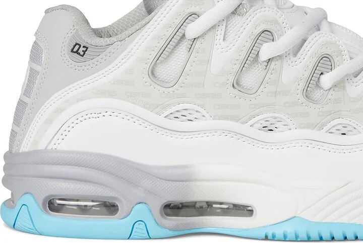 Osiris D3 2001 Men's Skate Shoes White/Grey/Baby Blue : 9 D - Medium, Textile - Image 7