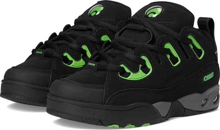 Osiris D3 E Men's Shoes Black/Charcoal/Green : 8.5 D - Medium, Leather/Rubber