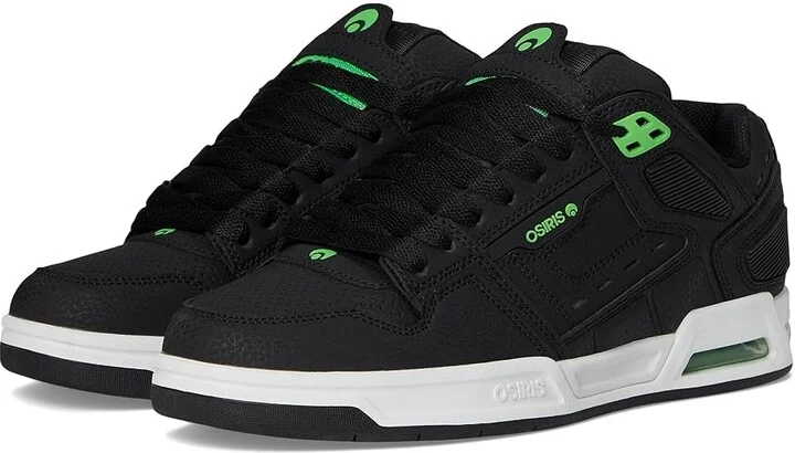 Osiris Peril Men's Skate Shoes Black/Black/Green : 9.5 D - Medium, Synthetic