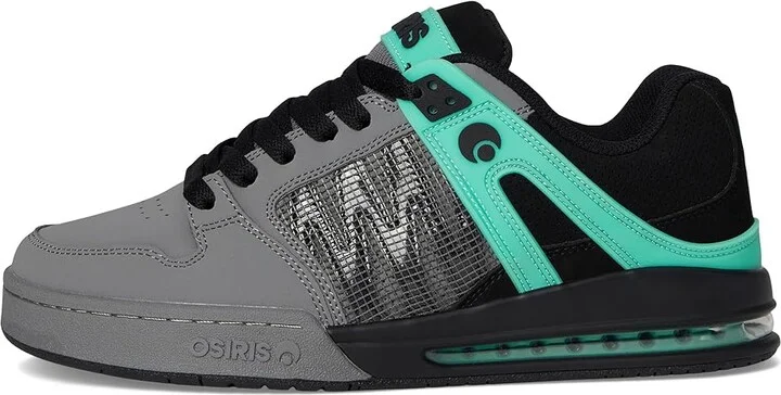 Osiris Pixel Men's Skate Shoes Black/Charcoal/Green Glow : 6 D - Medium, Leather - Image 6