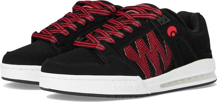 Osiris Pixel Men's Skate Shoes Black/White/Red 1 : 9 D - Medium, Leather
