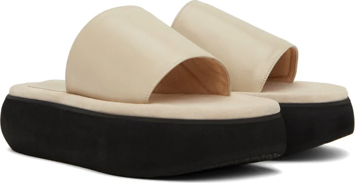 OSOI Beige Boat Padded Slides - Image 4