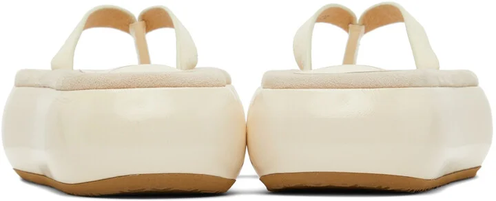 OSOI Off-White Boat Flip Flop Platform Slides - Image 2