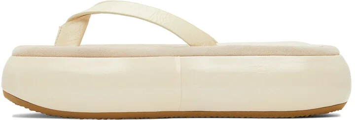 OSOI Off-White Boat Flip Flop Platform Slides - Image 3